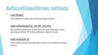 #73  BufferedOutputStream class