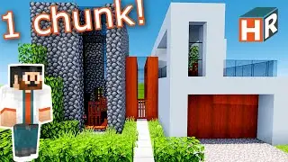 Minecraft One Chunk Modern House in 30 Mins Minecraft Let's Build Tutorial
