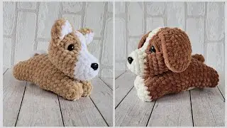 СОБАЧКА ИЗ ПЛЮШЕВОЙ ПРЯЖИ ВЯЗАНАЯ КРЮЧКОМ👍crochet dog🐶Häkelhund