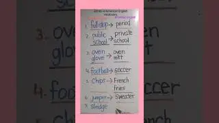 British vs American English Vocabulary #shorts