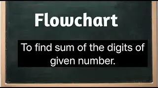 Draw Flowchart to find sum of the digits of given number || Flowchart||