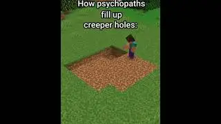 How people fill creeper holes #minecraft #mcpe #short