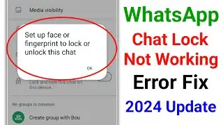 How to Fix Set up face or fingerprint to lock or unlock this chat Whatsapp Problem Solve 2024
