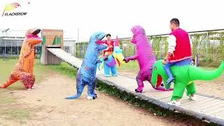Funny Halloween Inflatable dinosaur costume | dinosaur dancing