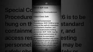 Scp 1226 Postmodernism