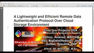 A Lightweight and Efficient Remote Data Authentication Protocol Over Cloud Storage Environment