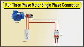How To Run Three Phase Motor single phase connection | run a 3 phase motor on single phase supply