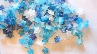 星つまも。琥珀糖でラッキースターキャンディ作り。diy amber sugar