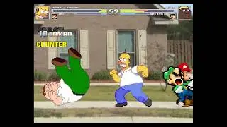 M. U. G. E. N. - Homer Simpson / Mario vs. Peter Griffin / Luigi