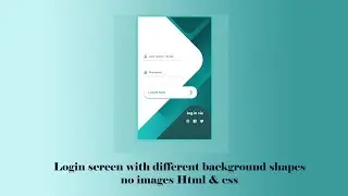 Login screen with different background shapes no images Html & css | @frontlinecoders8781