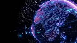Purple earth globe rotation with particles | TV news animation | Free Stock Video