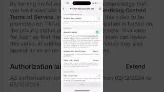 How to create ad authorization code for a TikTok video?