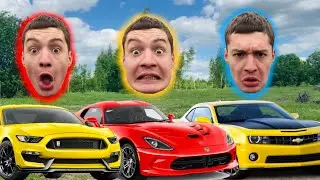 Mr. Nick & MAGIC PHONE VS Sports Cars CHEVROLET CAMARO & FORD MUSTANG & DODGE VIPER | Fun Race 13+