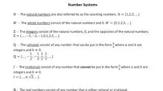 Number systems