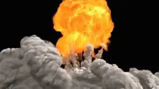 FumeFX Dust explosion simulation