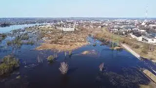 Daugavpils 07.04.2023.(The river Daugava  has sprung out of its banks)