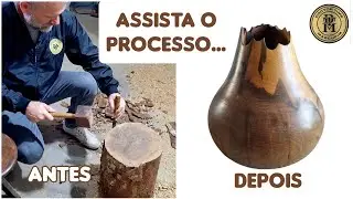 Tornearia Artística - Peça oca com bordos irregularidades artificiais