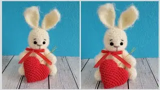 👍ЗАЙЧИК С СЕРДЕЧКОМ ВЯЗАНЫЙ КРЮЧКОМ🐰crochet bunny😍Häschen häkeln