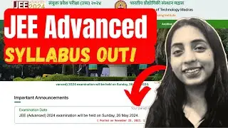 JEE Advanced 2024 DATE and SYLLABUS Released 