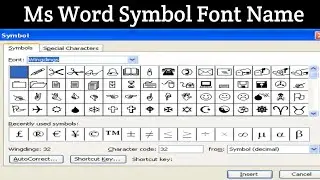 Ms Word Font Symbol Name || Ms Word Shortcut Key Font Symbol Name💻