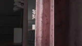 Шторы бархатные, светло-розовые