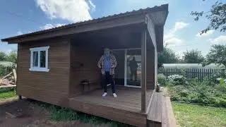 Каркасный дом 6 на 6 с террасой