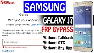 Bypass Google account Verification Samsung Galaxy J7 frp bypass J700 Without Talkback/OTG/Internet