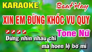 Karaoke Xin Em Đừng Khóc Vu Quy (Beat Hay) Tone Nữ Nhạc Sống | Hoài Phong Organ