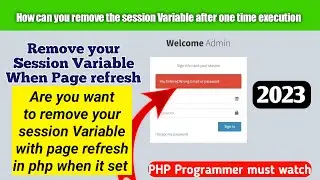 Remove session variable when page refresh in php