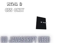 How to create a 3D card on hover with only HTML and CSS 