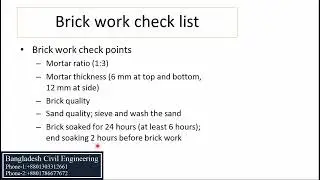 Brick Work Checklist | Site Engineer Part 24