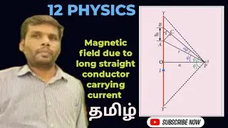 Magnetic field due to long straight conductor carrying current in tamil