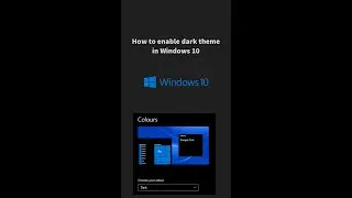 How to enable dark theme in windows 10 #Shorts | Hindi Tutorial