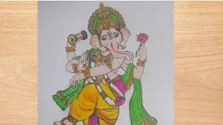 Ganesh chaturthi special drawing | How to draw lord Ganesha | Shree Ganesh drawing for beginners
