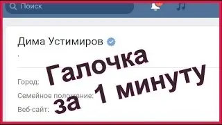 Как получить галочку в контакте за 1 минуту