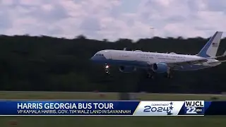 Harris-Walz arrive at the Savannah airport
