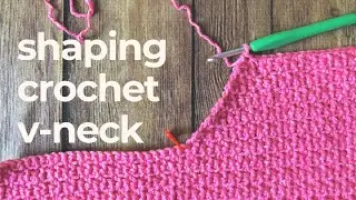 How to Crochet V-Neck Decreases on Front Panel for Crochet Top Video Tutorial