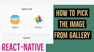 How to pick the image from gallery in react native in Hindi || pick the image  from gallery in react