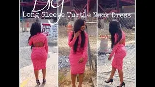 DIY: Long Sleeve Turtle Neck Dress w/ Cut Outs