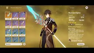 Wavebreaker's fin r1 VS Catch r5 VS Skyward Spine r1 || Damage comparison on burst Zhongli