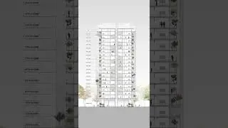 Architectural Section Animation for apartment building using After Effects + Photoshop