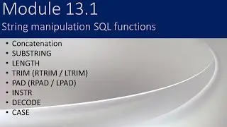 13.1 - String manipulation SQL functions