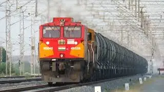 Diesel Locomotives wdg4g + wdg4 with Double Stack Container Trains #wdfc #railfan