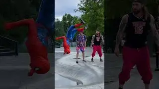 Spider-Man surprised the men😱