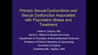 Primary Sexual Dysfunctions and Sexual Dysfunction Associated with Psychiatric Illness and Treatment