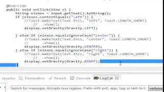 Android Tutorial 31 Settext Setgravity in java 