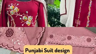 Punjabi Suit design in beautiful machine work #7428333755 #lemonboutik