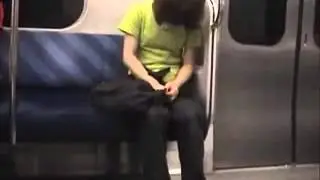 funny Girl Sleeping on Train in Japan