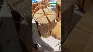 Мобильная плита из полена для готовки
