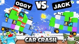 Oggy's Car Vs Jack's Car Challenge - Toy Car Crash Arena Game | Oggy Game